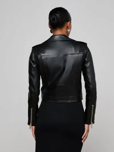 L'agence Blakely Leather Biker Jacket In Black