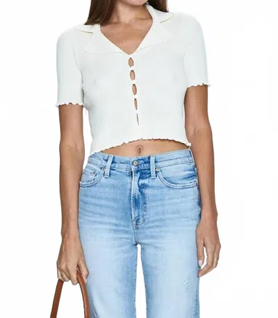 Pistola Tereza Short Sleeve Cardigan In Ivory In Multi