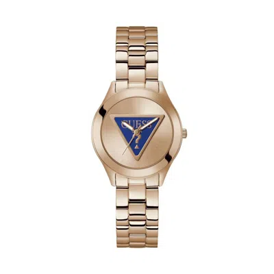 Guess Multicolor Stainless Steel Dress Watch In Gold