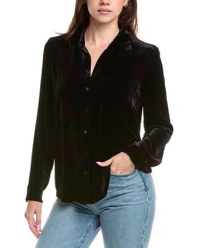 L'agence Argo Silk-blend Shirt In Black