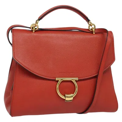 Pre-owned Ferragamo Margot Satchel Leather Leather Handbag () In Red