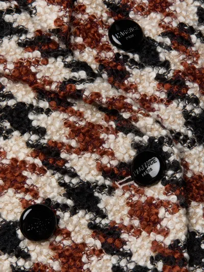 L'agence Marie Houndstooth Tweed Blazer In Brown