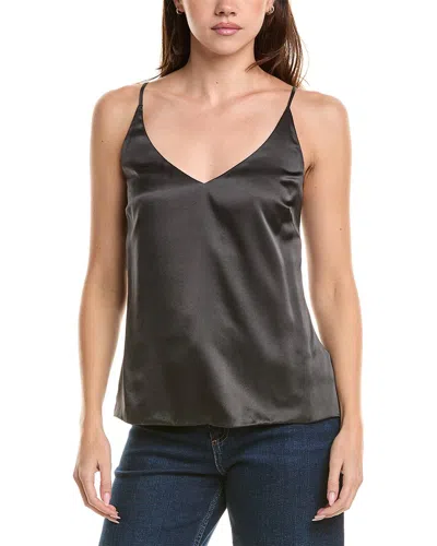 L'agence Gabriella V-neck Silk Tank In Gray