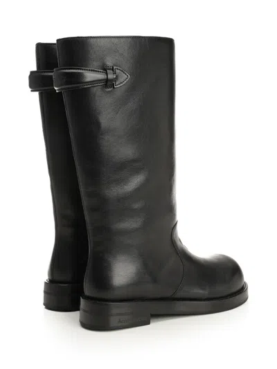 Acne Studios Knee Length Round Toe Beshay Boot In Black