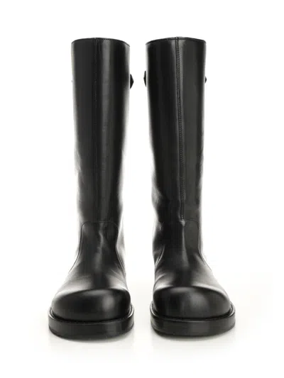 Acne Studios Knee Length Round Toe Beshay Boot In Black