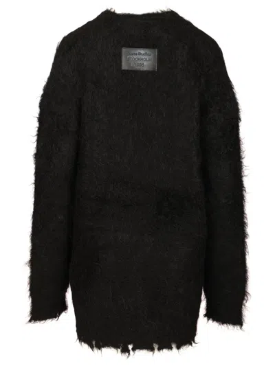 Acne Studios Mohair And Wool Cardigan Knitwear Black In Black