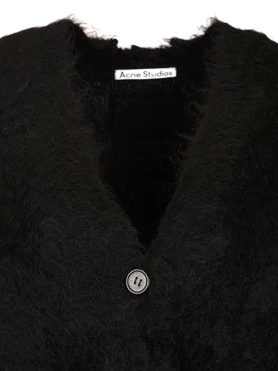 Acne Studios Mohair And Wool Cardigan Knitwear Black In Black