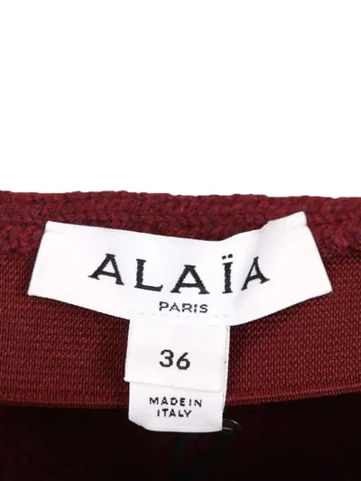 Alaïa Pleated Knitted Cashmere-blend Midi Skirt In Burgundy