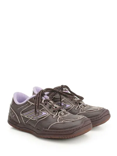 Balenciaga Hamptons Worn-out Sneakers Brown And Lilac In Brown