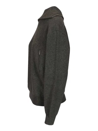 Balenciaga Women Back To Front Sweater In Wool Blend In Gray