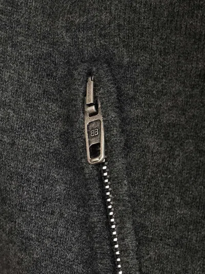 Balenciaga Women Back To Front Sweater In Wool Blend In Gray