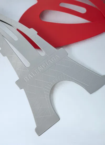 Balenciaga Women Set Of Two Bazaar Snp Hair Clips In Red