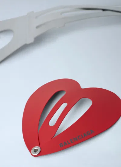 Balenciaga Women Set Of Two Bazaar Snp Hair Clips In Red