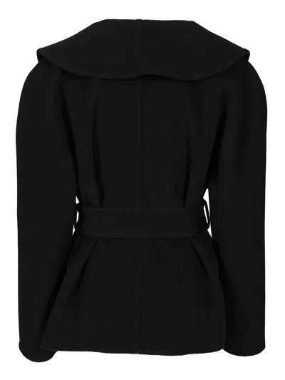 Balenciaga Women Short Wrap Coat In Black