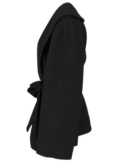 Balenciaga Women Short Wrap Coat In Black