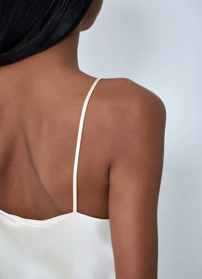 Chloé Women Silk Satin And Lace Tank Top In White