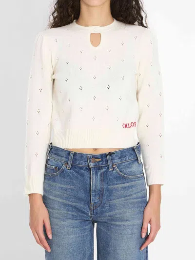 Chloé Chloe Women Wool And Cashmere Sweater In White