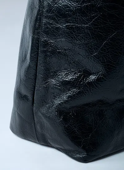 Dries Van Noten Large Leather Tote Bag In Black