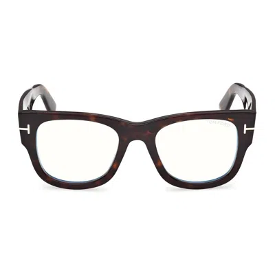 Tom Ford Edel Clip-on Glasses In Brown