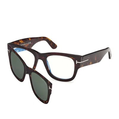 Tom Ford Edel Clip-on Glasses In Brown