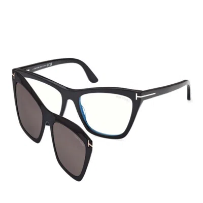 Tom Ford 54mm Cat Eye Blue Light Blocking Optical Glasses In Black