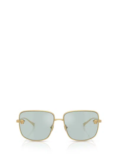 Versace Ve2282 Square Metal Sunglasses In Gold