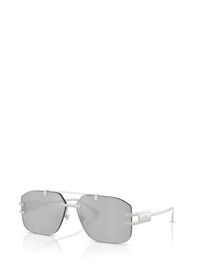 Versace 60mm Rectangular Sunglasses In Metallic