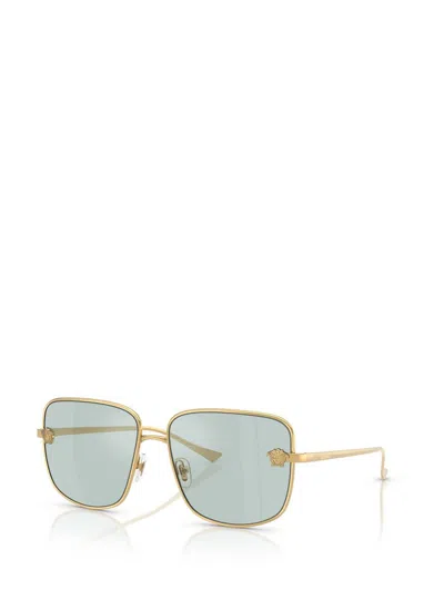 Versace Ve2282 Square Metal Sunglasses In Gold