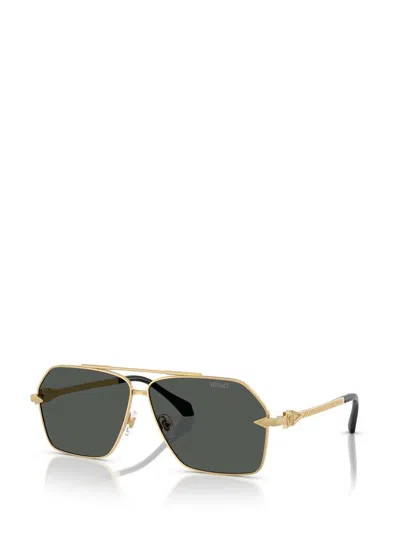 Versace Rectangular Frame Sunglasses In Gold
