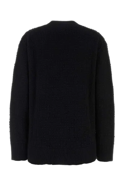 Fendi Women Oversized V-neck Cardigan In Black