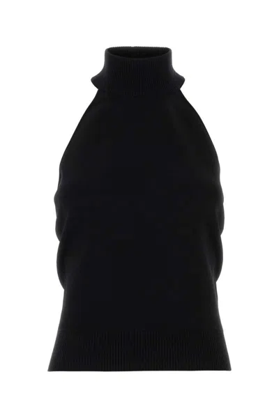 Givenchy Mock-neck Knit Halter Top In Black