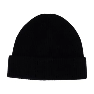 Anine Bing Carley Ribbed Beanie Hat In Black