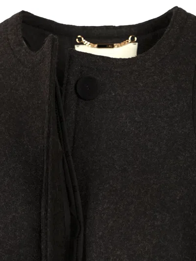 Fendi Single-breasted Short Jacket Coats Grey In Gray