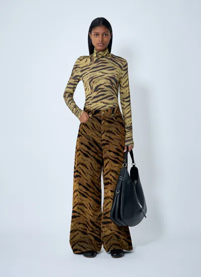 Ganni Printed Turtle Neck Sweater In Multi