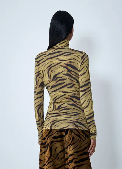 Ganni Printed Turtle Neck Sweater In Multi