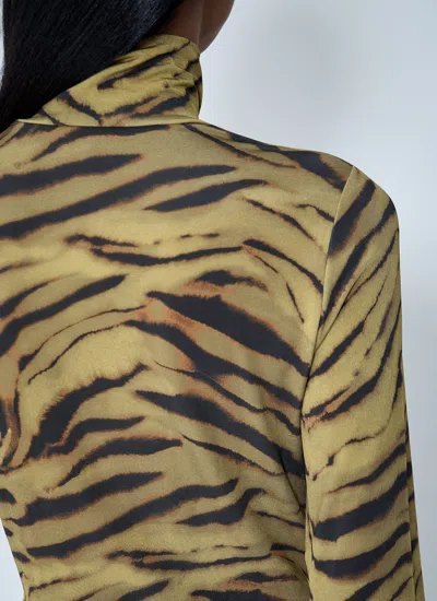 Ganni Printed Turtle Neck Sweater In Multi