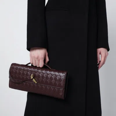 Bottega Veneta Andiamo Clutch Bag With Handle In Dark Barolo In Burgundy