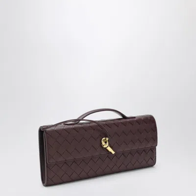 Bottega Veneta Andiamo Clutch Bag With Handle In Dark Barolo In Burgundy