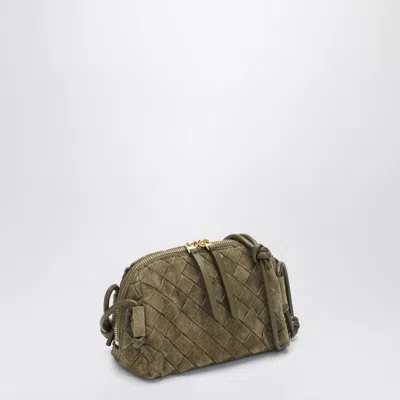 Bottega Veneta Concert Clutch Bag In Mud Colour In Intrecciato Suede In Sand