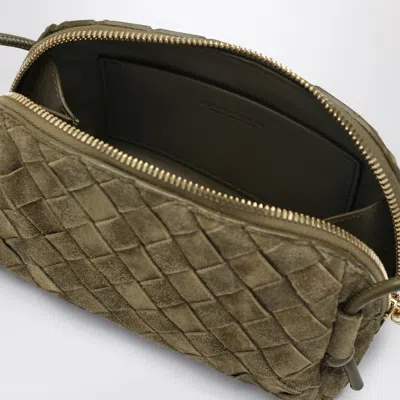 Bottega Veneta Concert Clutch Bag In Mud Colour In Intrecciato Suede In Sand