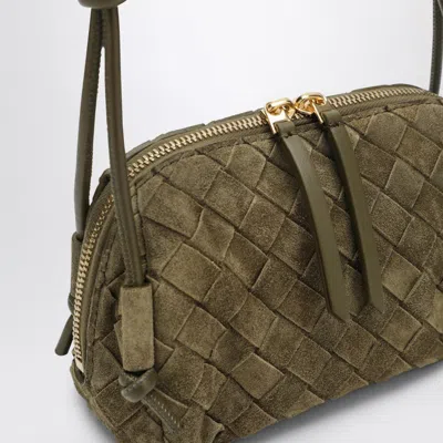 Bottega Veneta Concert Clutch Bag In Mud Colour In Intrecciato Suede In Sand