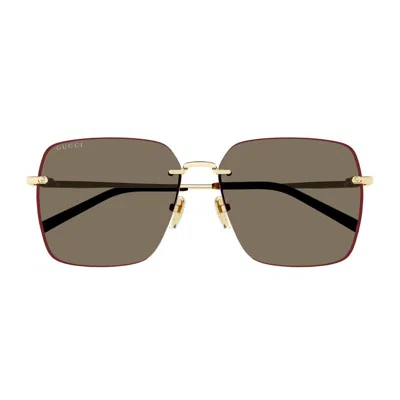 Gucci Gg1955sa Linea Institutional Logo Sunglasses In Gold