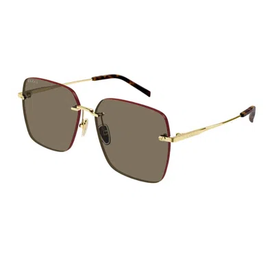 Gucci Gg1955sa Linea Institutional Logo Sunglasses In Gold