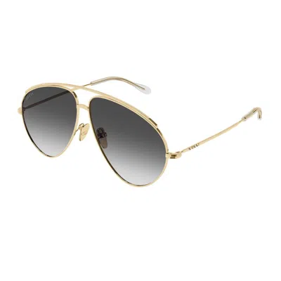 Gucci Gg1654s Linea Fashion 012 Gold Grey Sunglasses In Gold