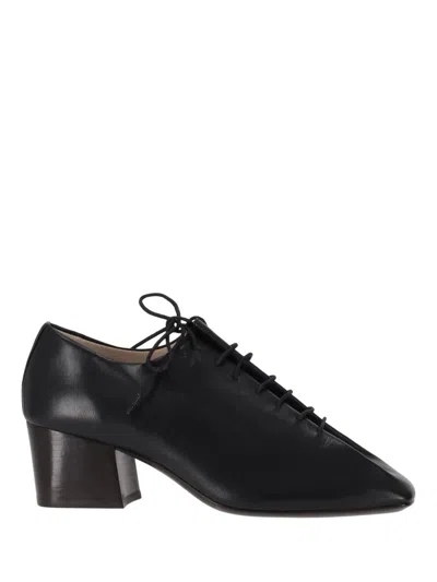 Lemaire Lace-up Shoes With Block Heel And Square Toe In Black