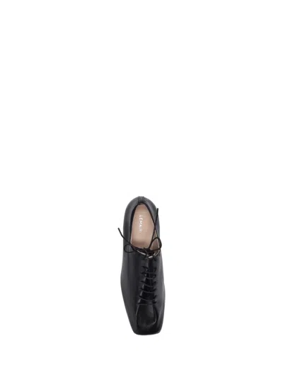 Lemaire Lace-up Shoes With Block Heel And Square Toe In Black