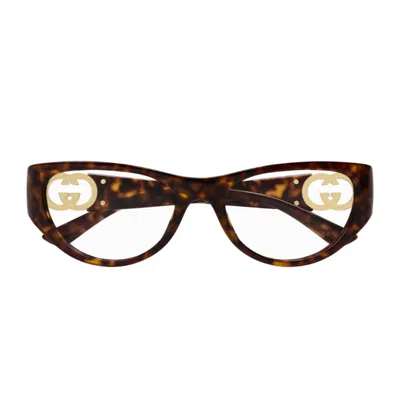 Gucci Gg1825o Linea Emblem Eyeglasses In Brown