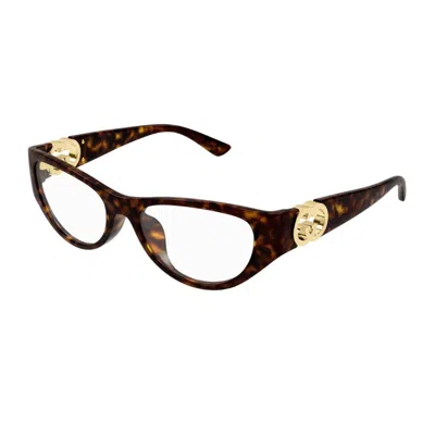 Gucci Gg1825o Linea Emblem Eyeglasses In Brown