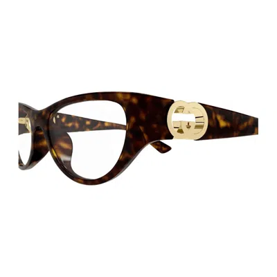 Gucci Gg1825o Linea Emblem Eyeglasses In Brown