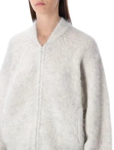 American Vintage Niby Cropped Mohair Cardigan In White